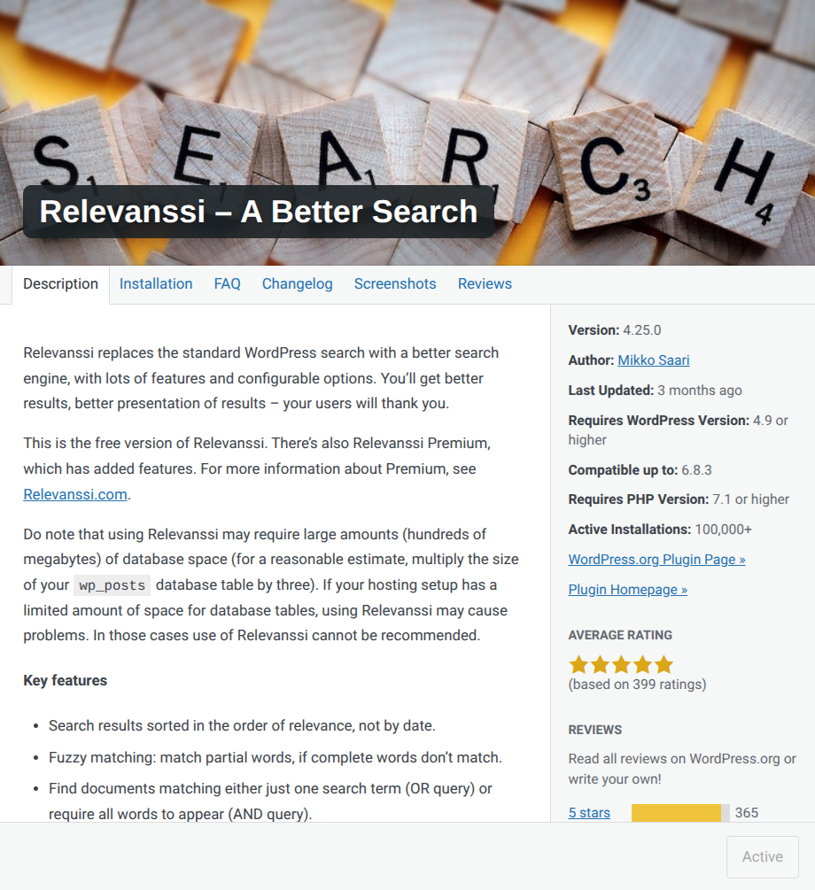 Screenshot 2025-11-25 10.39.52 AM Relevanssi's description