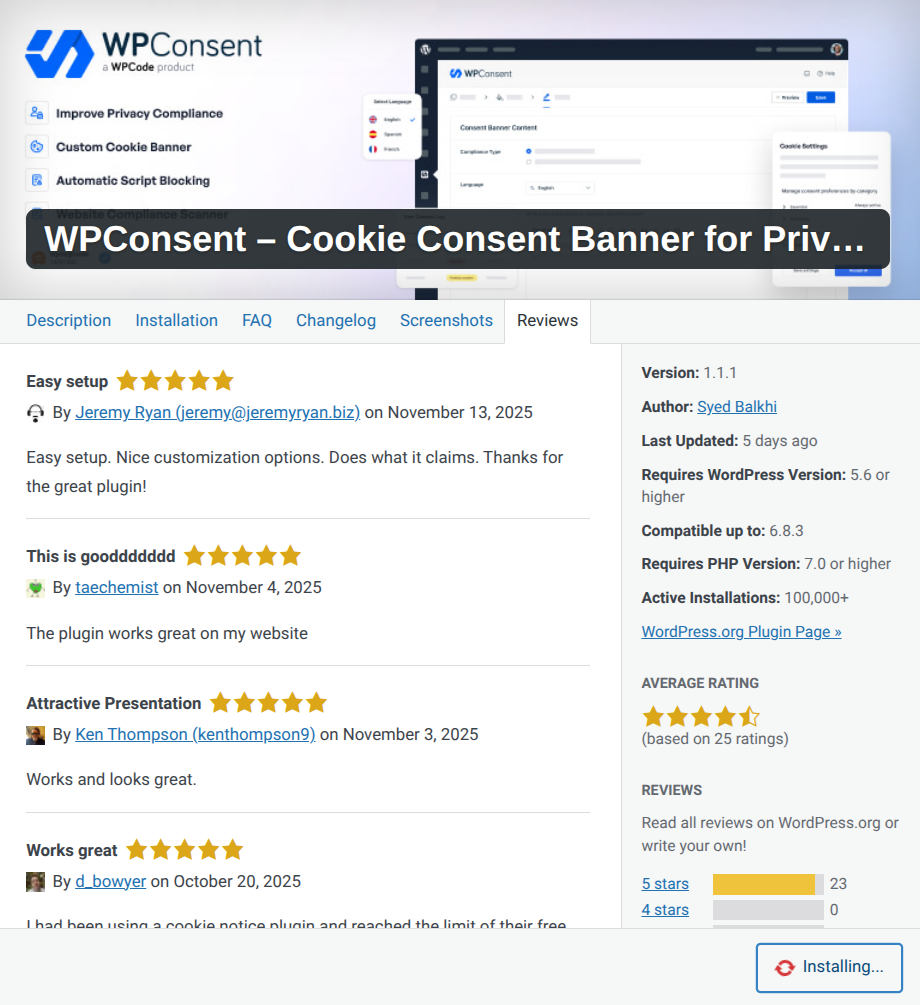 Screenshot 2025-11-25 10.41.09 AM WPConsent's Desciption