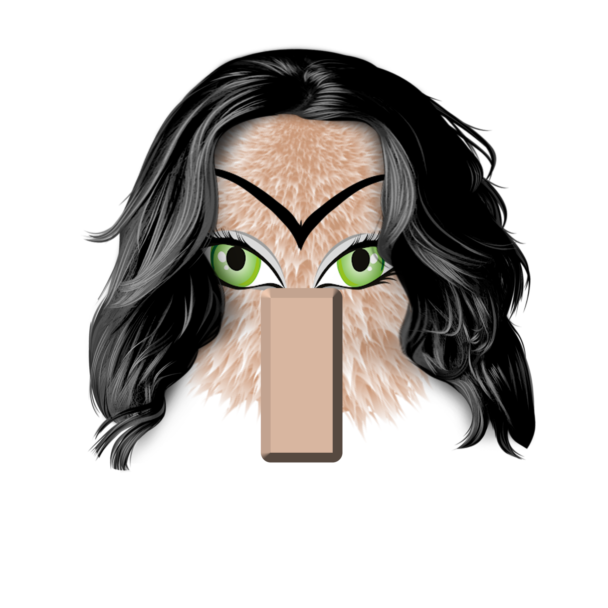 A villager pom pom with hair