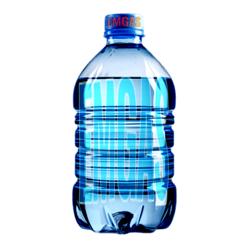 A water bottle with obnoxiously large logos on it.